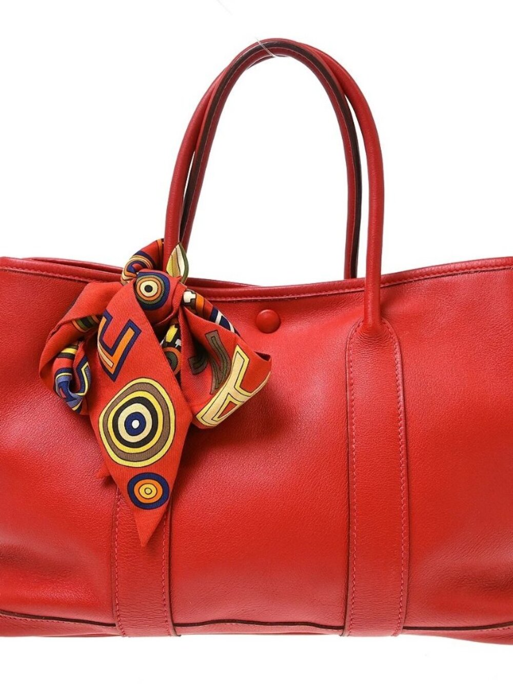 Best07 Hermes Rouge H Swift Garden Twilly 30 TPM Tote Handbag J□J KQ01599